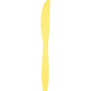 Club Pack of 288 Mimosa Yellow Premium Heavy-Duty Plastic Party Knives - All