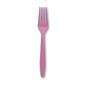 Club Pack of 288 Candy Pink Premium Heavy-Duty Plastic Party Forks - All