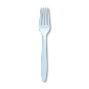 Club Pack of 288 Pastel Blue Premium Heavy-Duty Plastic Party Forks - All