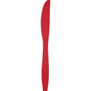 Club Pack of 600 Classic Red Premium Heavy-Duty Plastic Party Knives - All