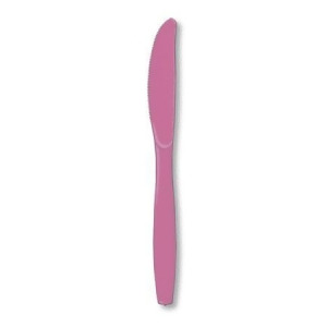 Club Pack of 600 Candy Pink Premium Heavy-Duty Plastic Party Knives - All
