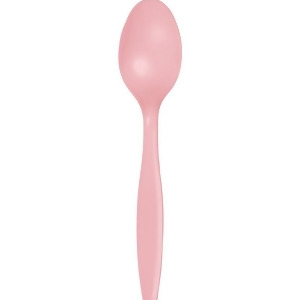 Club Pack of 288 Classic Pink Premium Heavy-Duty Plastic Party Spoons - All