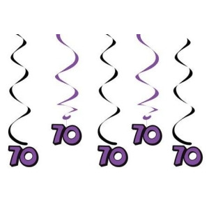 Club Pack of 60 Purple and Black Dizzy Dangler Hanging Party Decorations 25.25 - All