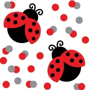 Club Pack of 12 Ladybug Fancy Confetti Party Bags 0.5 oz. - All