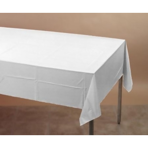 Club Pack of 24 White Disposable Plastic Table Cloth Covers 9' - All