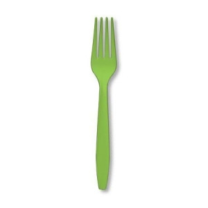 Club Pack of 288 Fresh Lime Green Premium Heavy-Duty Plastic Party Forks - All