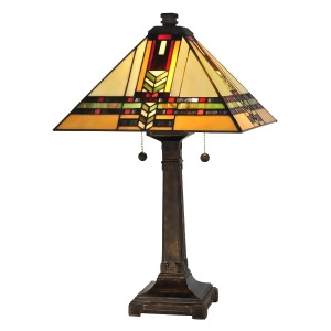 24.5 Amber Yellow and Red Fieldstone Palo Mission Hand Rolled Art Glass Table Lamp - All