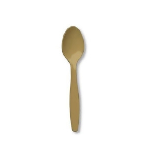 Club Pack of 600 Glittering Gold Premium Heavy-Duty Plastic Party Spoons - All