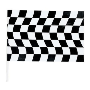 Club Pack of 12 Black and White Jumbo Checkered Flag Decorations 36 - All