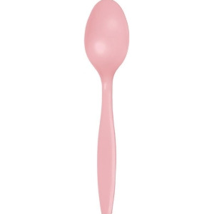 Club Pack of 600 Classic Pink Premium Heavy-Duty Plastic Party Spoons - All
