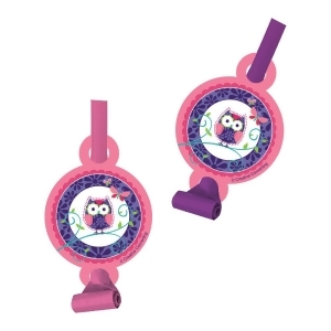 Club Pack of 96 Pink and Purple Owl Pal Birthday Blowout Noisemaker Party Favors - All