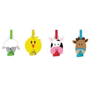Club Pack of 96 Farmhouse Fun Farm Animal Blowout Party Noisemakers - All
