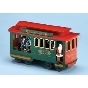 11.25 Musical Lighted North Pole Trolley Cart with Santa Claus Christmas Decoration - All