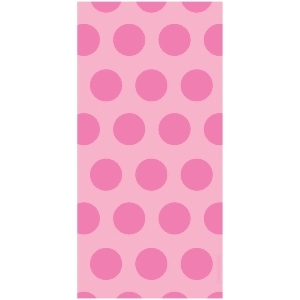 Club Pack of 240 Candy Pink Two-Tone Polka Dot Cello Bags 11.25 - All