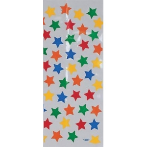 Club Pack of 240 Large Primary Color Star Cello Bags - All