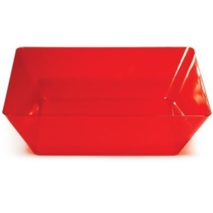 Pack of 6 Translucent Red Plastic 11 Square TrendWare Large Bowls - All