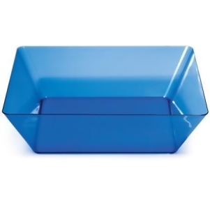 Pack of 6 Translucent Blue Plastic 11 Square TrendWare Large Bowls - All
