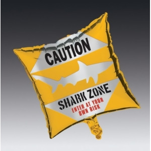 Club Pack of 12 Shark Splash Metallic Shark Zone Foil Party Balloons - All