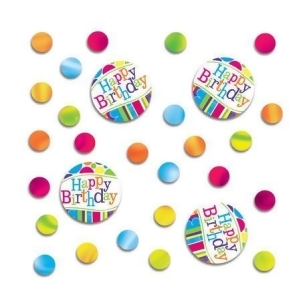 Club Pack of 12 Bright and Bold Happy Birthday Confetti Celebration Bags 0.5 oz. - All
