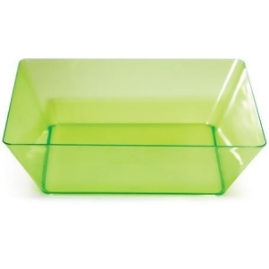 Pack of 6 Translucent Green Plastic 11 Square TrendWare Large Bowls - All