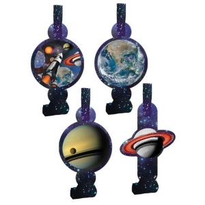 Club Pack of 96 Space Blast Blowout Party Noisemakers with Medallions - All