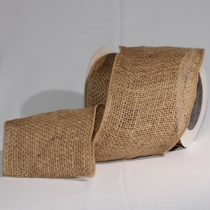 Natural Brown Burlap Wired Craft Ribbon 5 x 10 Yards - All