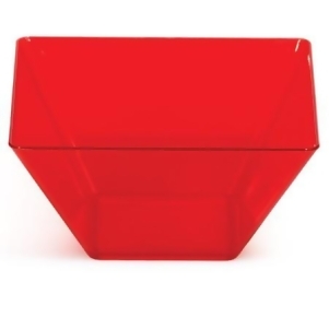 Club Pack of 96 Translucent Red Plastic Square TrendWare Small Bowls 3.5 - All