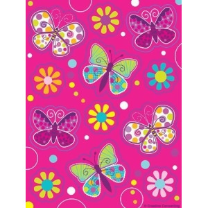 Club Pack of 48 Pink Butterfly Sparkle Value Sticker Sheets 8 - All