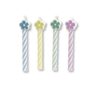 Club Pack of 96 Multicolored Pastel Flower Shaped Decorative Birthday Party Candles 2 - All