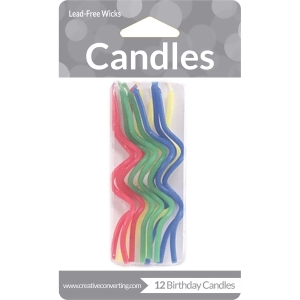 Club Pack of 288 Multicolored Primaries Crazy Curl Decorative Birthday Party Candles 3.25 - All