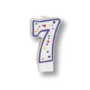 Club pack of 12 White Polka Dot Numeral With Purple Trim 3 - All