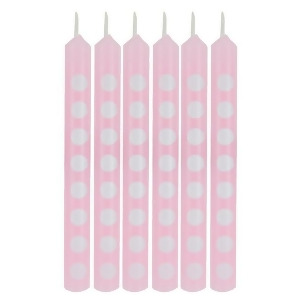 Club Pack of 144 Classic Baby Pink and White Polka Dot Birthday Party Candles 2.25 - All