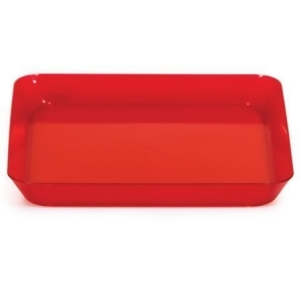Club Pack of 96 Translucent Red Disposable Square Plastic Party Plates 5 - All