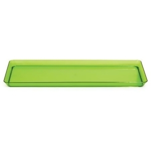 Club Pack of 12 Translucent Green Rectangular Plastic Party Trays 15.5 - All