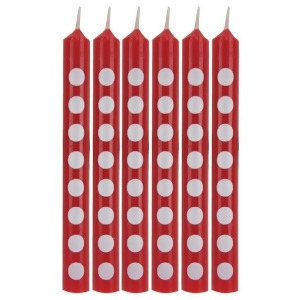 Club Pack of 144 Classic Red Polka Dot Birthday Party Candles 2 - All