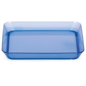 Club Pack of 96 Translucent Blue Disposable Square Plastic Party Plates 5 - All
