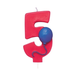 Club Pack of 12 Red Molded Numeral With Blue Balloon 3.5 - All