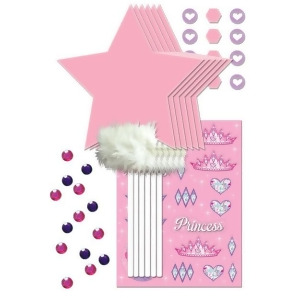 Pack of 6 Pretty Pink Princess Party Wand Decorating Kit Party Favors - All