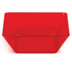 Club Pack of 48 Translucent Red Plastic Square Bowl 5 - All