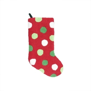 21 Plush Loop Knit and Velveteen Polka Dot Patterned Christmas Stocking - All