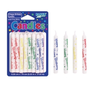 Club Pack of 192 Spiral Multicolored Happy Birthday Decorative Birthday Party Candles 3.5 - All