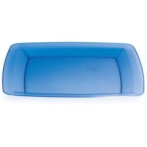 Club Pack of 48 Translucent Blue Square Plastic Party Banquet Dinner Plates 10.25 - All