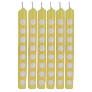 Club Pack of 144 Mimosa Yellow and White Polka Dot Birthday Party Candles 2.25 - All
