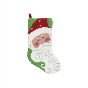 21 Plush Loop Knit and Velveteen Rosy Cheeked Santa Claus Christmas Stocking - All