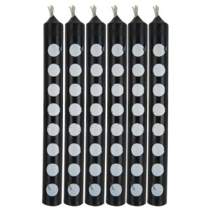 Club Pack of 144 Jet Black Polka Dot Birthday Party Candles 2 - All