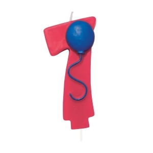 Club Pack of 12 Red Molded Numeral With Blue Balloon 3.5 - All