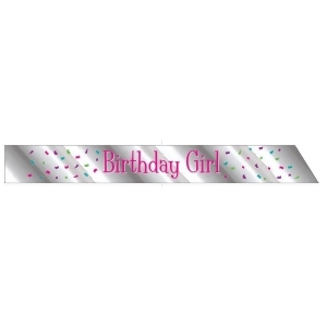Club Pack of 12 Silver and Hot Pink Birthday Girl Foil Party Sashes 66 - All