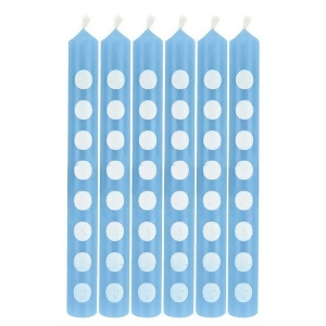 Club Pack of 144 Pastel Blue and White Polka Dot Birthday Party Candles 2.25 - All