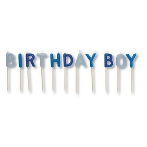 Club Pack of 12 Blue Birthday Boy Party Pick letter set Candles 2 - All