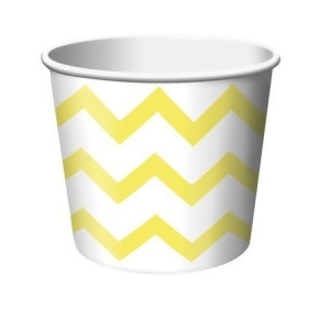 Club Pack of 144 School Bus Yellow and White Chevron Stripe Paper Party Treat Cups 8 oz. - All